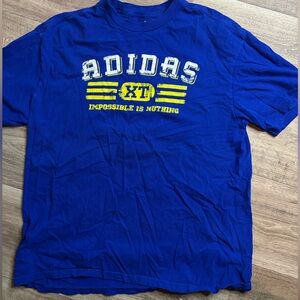 Adidas Blue and Yellow Graphic Tee